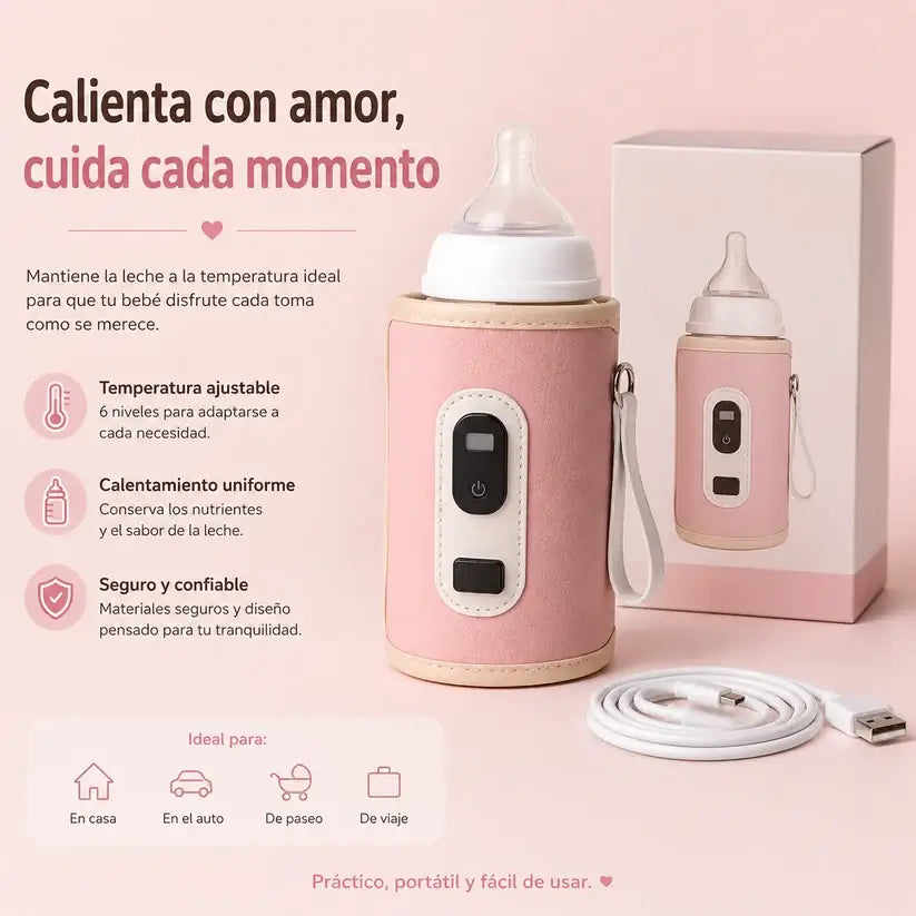 Calienta biberones portátil rosa: ventajas